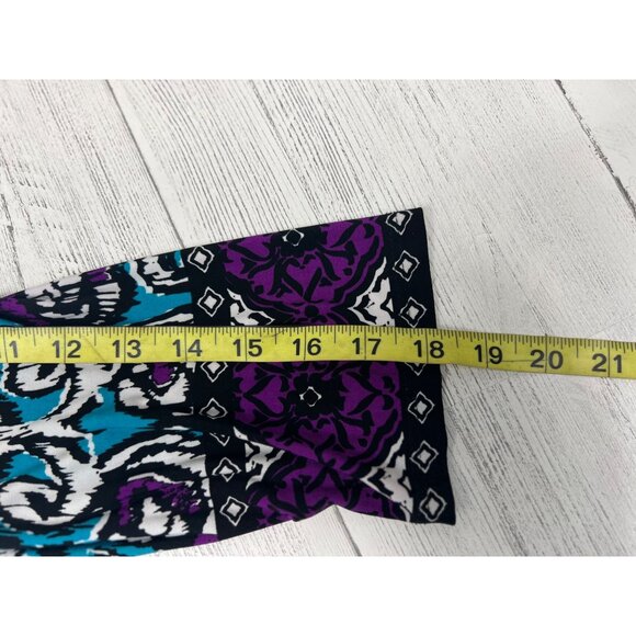 INC Womens X-Large Multicolor Abstract Print 3/4 Sleeve Top With Scoop Neck - Picture 8 of 13